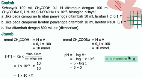 Cara Kerja Dan Menghitung Ph Larutan Penyangga Setelah Penambahan Asam