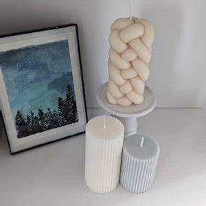 Rustic Rope Pillar Candles Knotted Yarn Candle Minimalist Winter Home