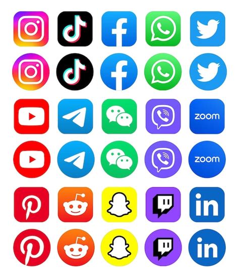 Premium Vector Instagram Tiktok Facebook Whatsapp Twitter Youtube