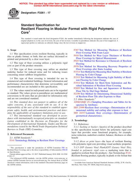 Astm F3261 17 Standard Specification For Resilient Flooring In