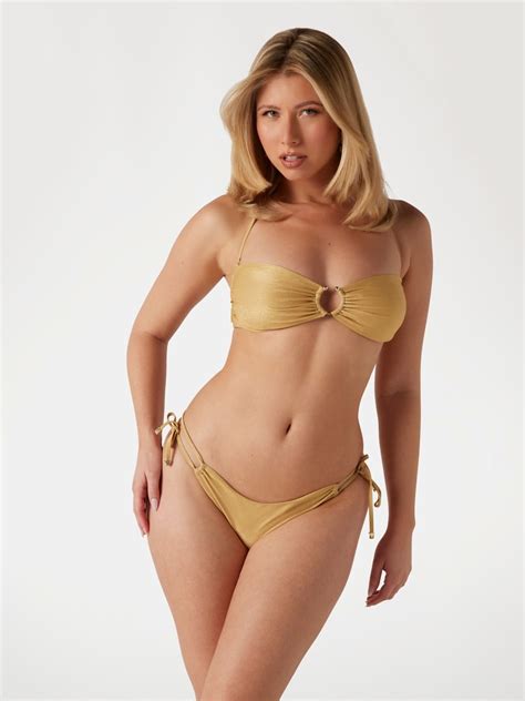 Guess Biustonosz Bikini Bandeau Z Lureksu Kobieta