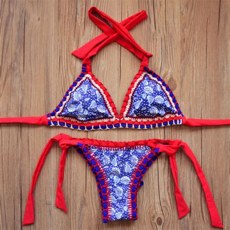 Hot New Europe 2016 Bikinis Neoprene Rubber Fabric Handmade Crochet