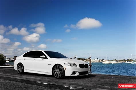 Clean Customized White Bmw 5 Series On Vossen Wheels — Gallery