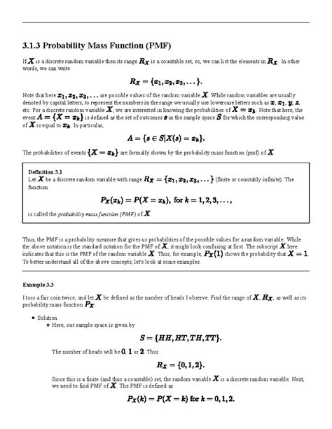 Probability Mass Function Pmf 31 Probability Mass Function Pmf If