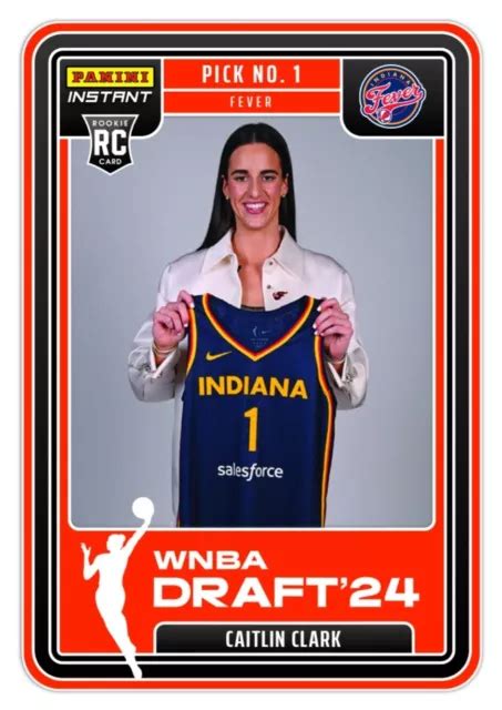 CAITLIN CLARK 2024 Panini Instant Wnba Draft Night Card 1 Indiana