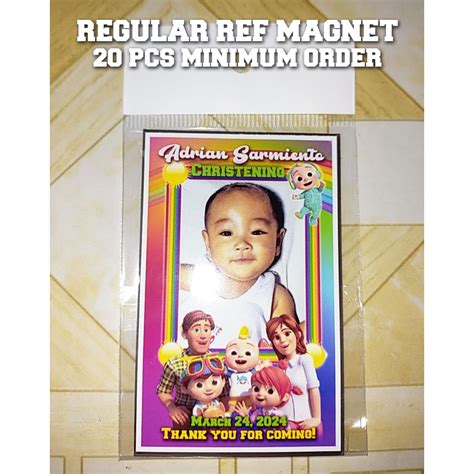 Cocomelon Theme Freelayout Personalized Ref Magnet Souvenir Giveaways