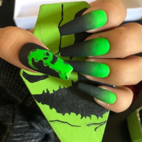 Oogie Boogie Nails Aqua Nails Horror Nails Halloween Nails Diy