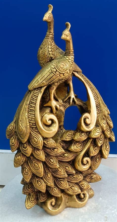 Golden Brass Peacock Statue For Home And Office At Rs Piece In