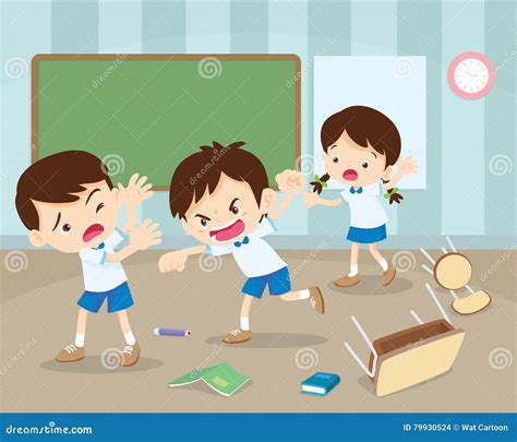 Angry Boy Hitting Him Friend Stock Vector Illustration Of Upset