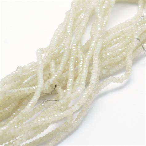 Honeyhandy Electroplate Glass Beads Strands Imitation Jade Half