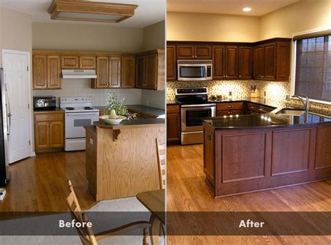 Refinishing Oak Kitchen Cabinets Before And After Warehouse Of Ideas