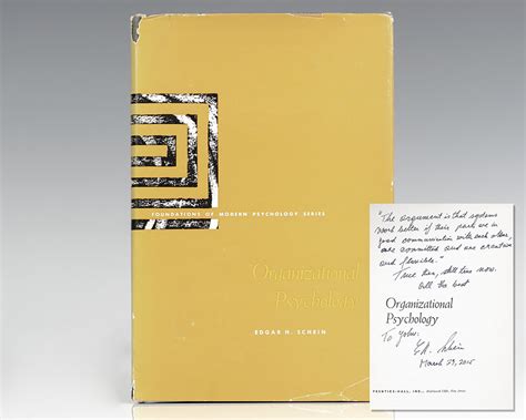 Organizational Culture And Leadership Edgar H Schein First Edition Signed