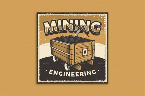 Retro Mining Engineering Poster, Vectors | GraphicRiver