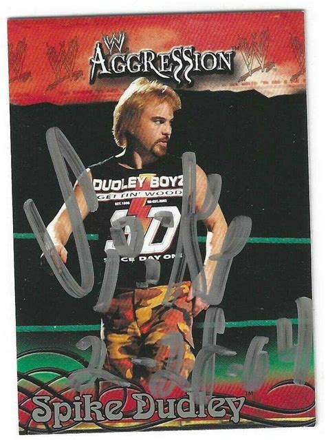 Spike Dudley Signed Fleer Wwe Aggression Card Autographed