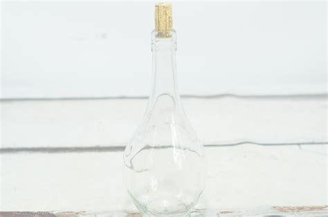 Vintage Wonderfully Shaped Empty Liquor Bottle Clear Glass Etsy