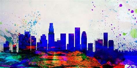 Los Angeles City Skyline Painting by Naxart Studio - Fine Art America