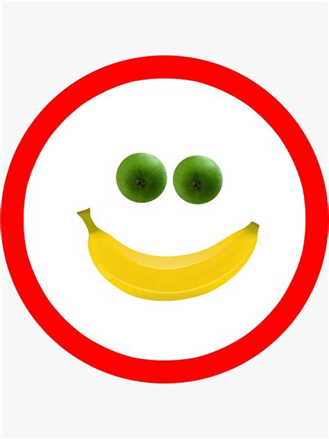 Banana Smiley Face Sticker By Camille46 Redbubble