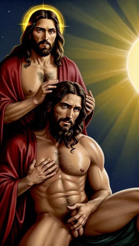 Dopamine Girl Jesus Christ With A Halo Around His Head He Is Getting Fucked In The Ass By