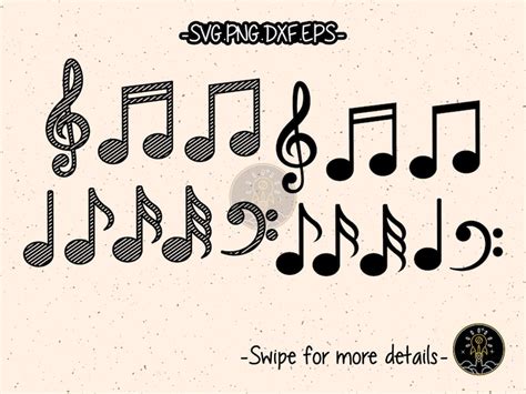 Musical Music Notes Svg Cut File Cricut Clipart Etsy