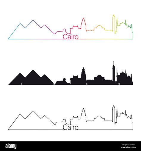 Cairo Skyline Linear Style With Rainbow Stock Photo Alamy