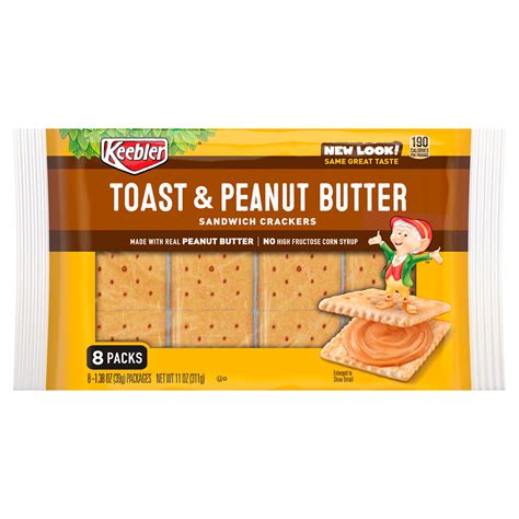 Keebler Toast And Peanut Butter Sandwich Crackers 138 Oz 8 Count