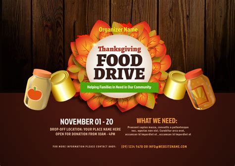 Copy Of Thanksgiving Food Drive Postcard Postermywall