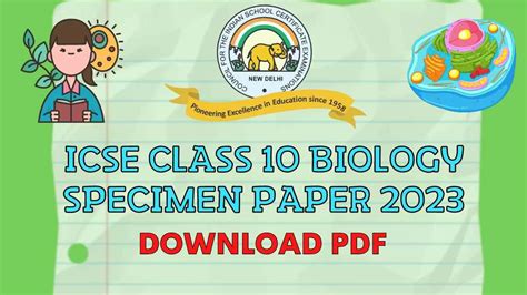 Icse Biology Specimen Paper Cisce Class Biology Sample Paper