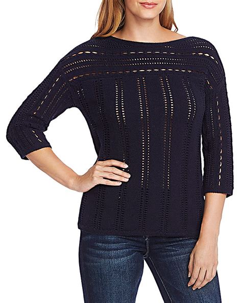 Vince Camuto Boat Neck Open Stitch Sweater Bloomingdales