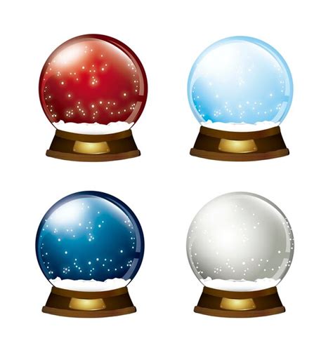 Premium Vector Christmas Snow Globe Isolated Over White Background Vector