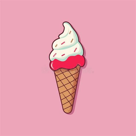 Ice Cream Hand Drawn Comic Illustration Ice Cream Vector Doodle Style