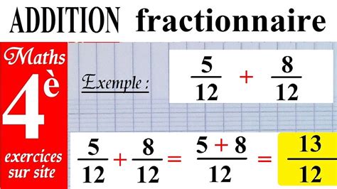 Maths 4ème Additionner nombres relatifs en écriture fractionnaire