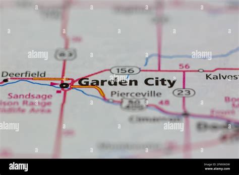 Garden City Kansas Usa Shown On A Geography Map Or Road Map Stock Photo