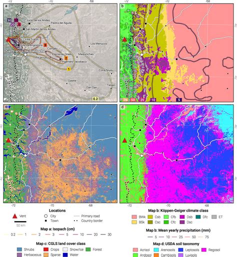 Overview Map Of The Study Area A Isopach Cm From Dominguez And