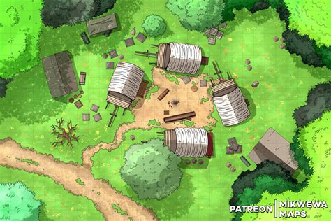 Caravan Camp For Your Random Outdoor Encounters [30x20] R Battlemaps