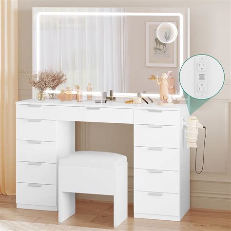 Amazon Yitahome Vanity Desk Set With Large Led Lighted Mirror