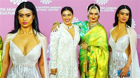 Kajol With Daughter Nysa Devgn And Rekha Arrives At Nita Mukesh Ambani