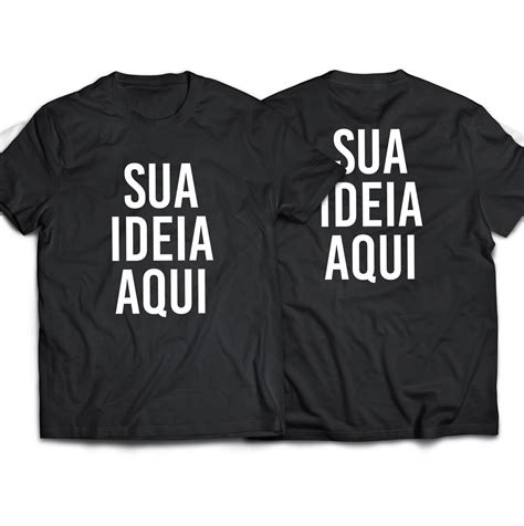 Camiseta Preta Personalizada Frente E Verso