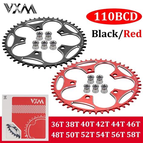 Hot Deals Vxm 110 5 Bcd 110bcd Road Bike Narrow Wide Chainring With 5 Disc Screws 36t 58t Bike