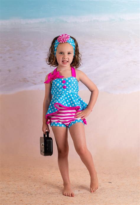 Retro Hi Lo Tankini And High Waisted Trunks In Bubblegum 2020 Etsy