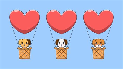 Premium Vector Cute Dog In Hot Air Balloon