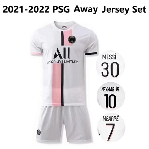 Messi PSG 2021 2022 Paris Saint Germain Away Jersey Set Adults Men S