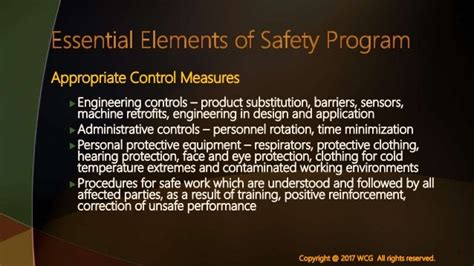 Essential Elements To An Effective Safety Program