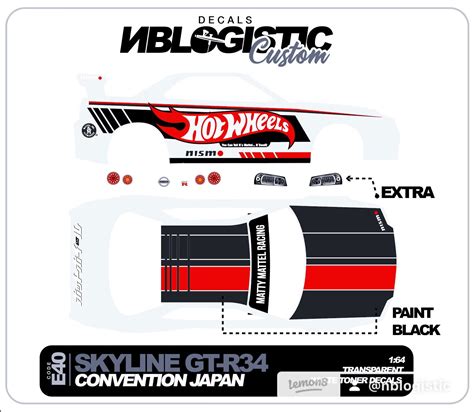 1 64 Scale SKYLINE R34 Custom Universal WaterSlide Decal For Hot Wheels 039 EBay