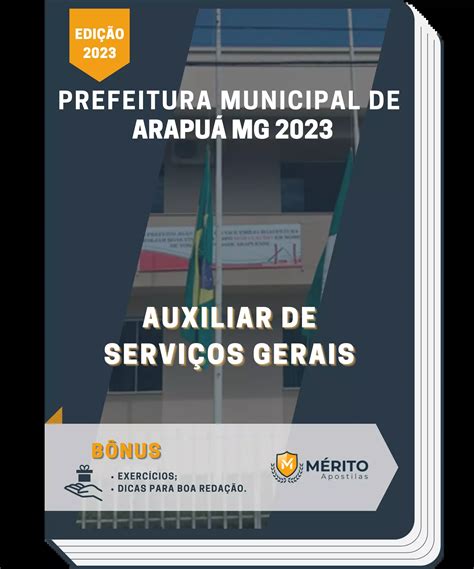 Apostila Auxiliar De Serviços Gerais Prefeitura de Arapuá MG 2023