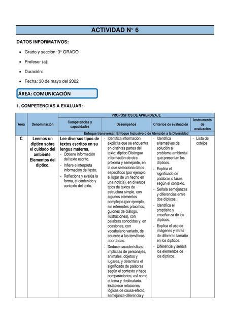 3 Grado Actividad del día 30 de Mayo samuel arce rojas uDocz