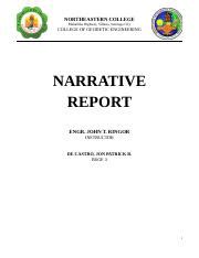 Narrative Report Iko Docx Northeastern College Maharlika Highway