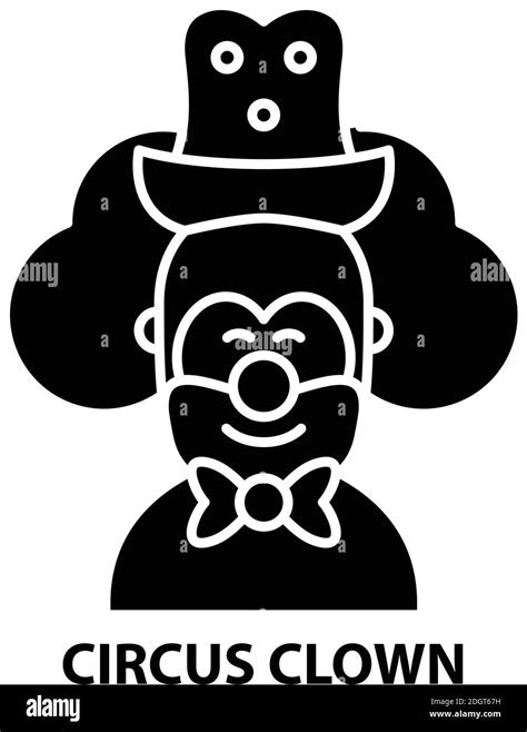 Circus Clown Icon Black Vector Sign With Editable Strokes Concept Illustration Stock Vector