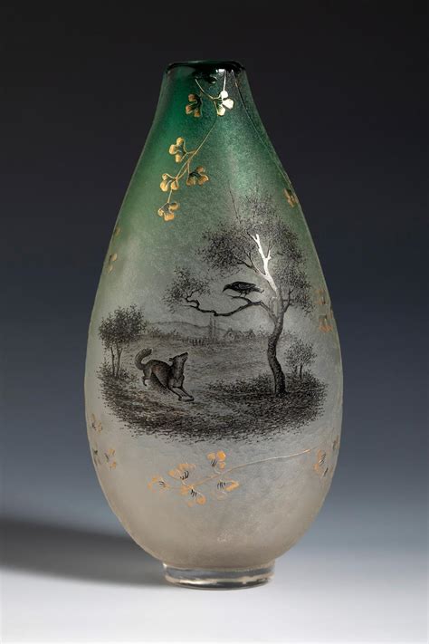 Sold Price Daum Nancy France Ca 1900 Art Nouveau Vase Blown And Enamelled Glass Signed On