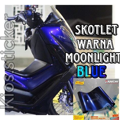 Jual Skotlet Warna Moonlight Blue Stiker Hitam Lembayung Biru Metalik