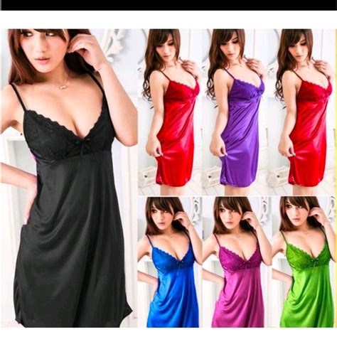 Jual Lingerie Sexy Bahan Satin Tanpa Lengan Model Mini Daster Seksi Shopee Indonesia